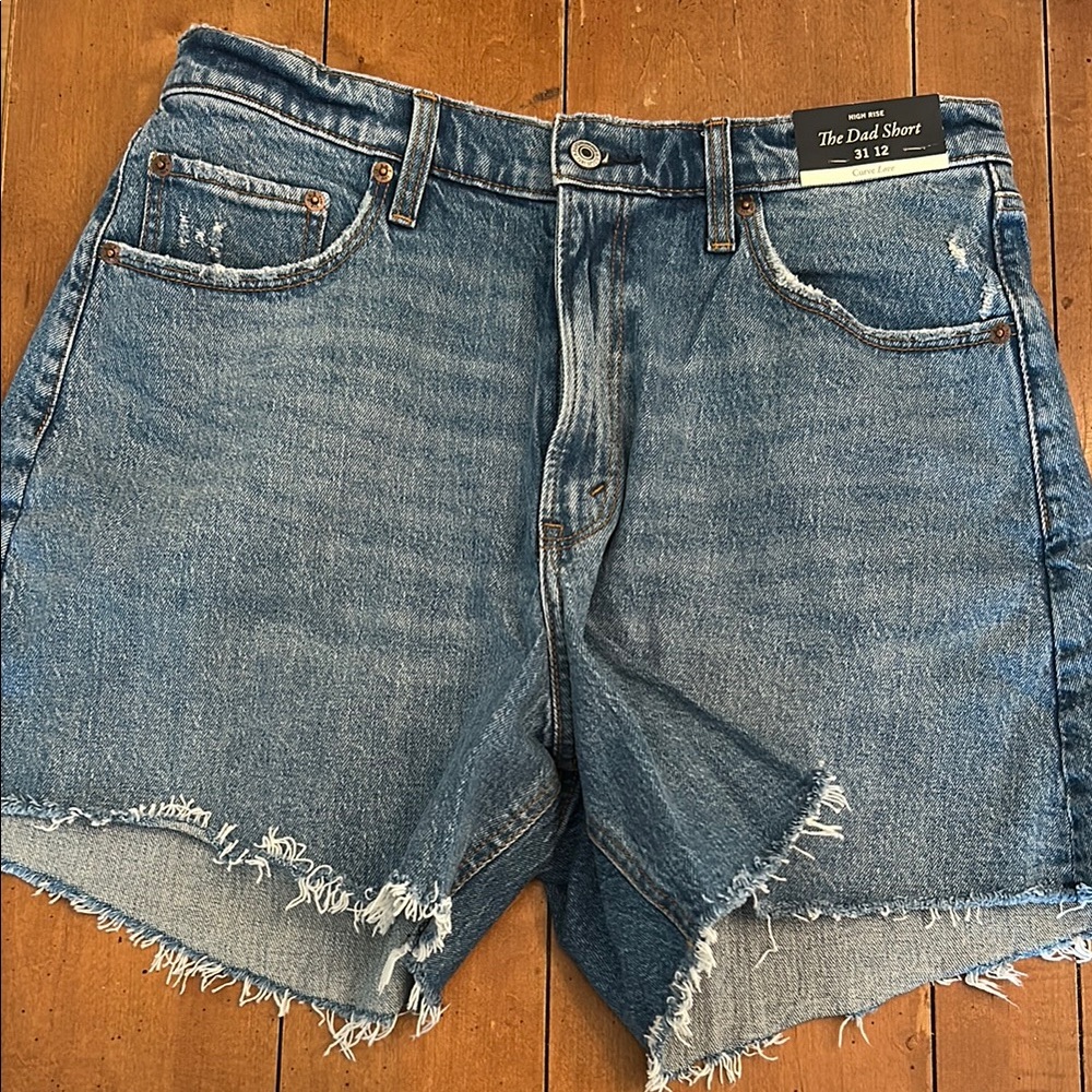 Abercrombie & Fitch Blue Denim Dad Shorts